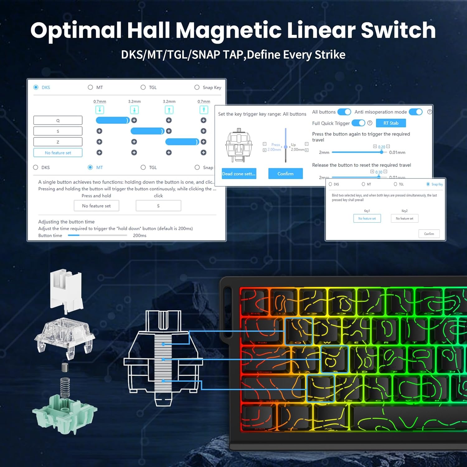ATTACK SHARK X68 HE 8000Hz Rapid Trigger Keyboard - Gentechx